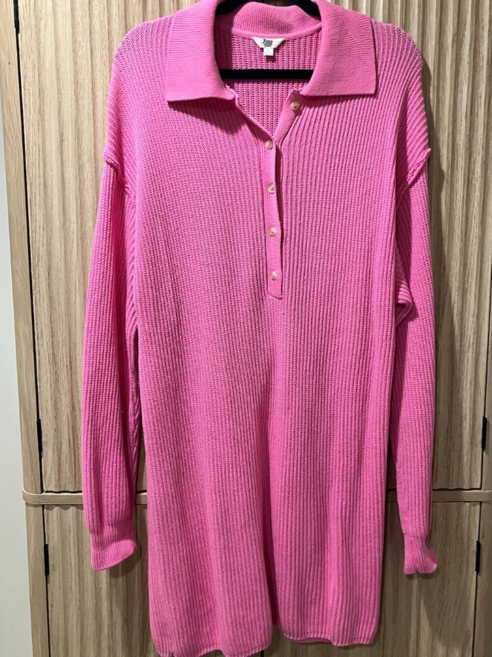 Ascot + Hart Pink Oversized Knit Sweater Dress (L)